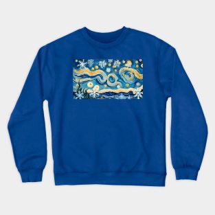 Snowflakes van Gogh Style Crewneck Sweatshirt